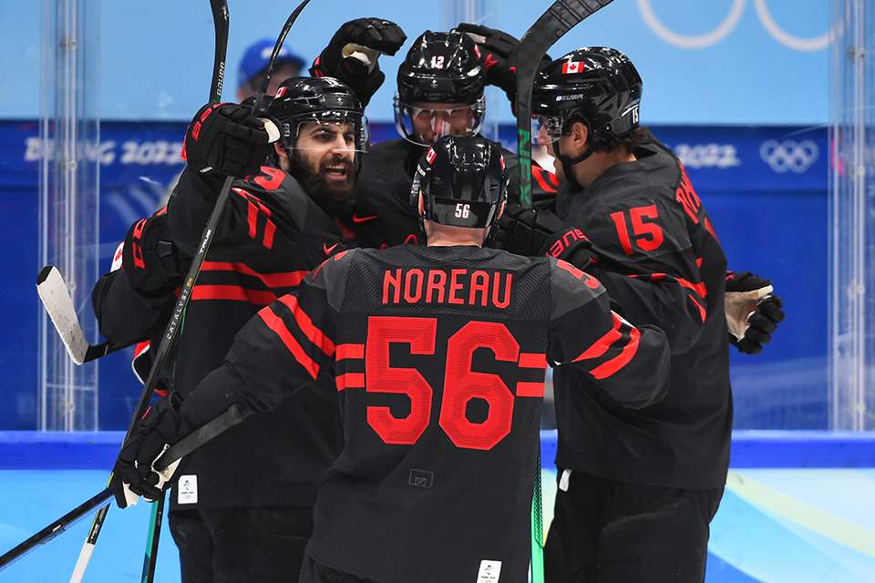 Men's Red International Hockey Team Canada IIHF 2022 Replica Olympics Jersey