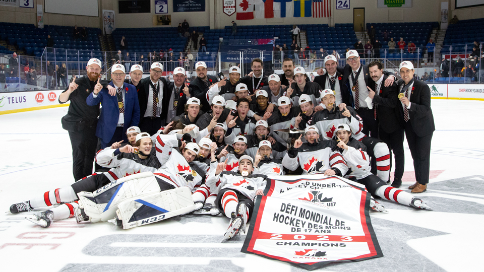 Canada White atop the podium at 2023 World Under-17 Hockey Challenge