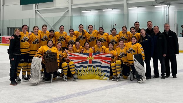 The Fraser Valley Rush pose after winning the Pacific Regional.