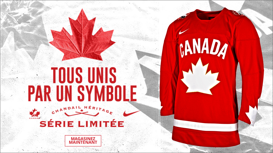 Hockey Canada d voile un chandail h ritage Nike de s rie limit e