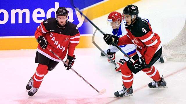 Max Domi after a goal in the gold medal game of the 2015 IIHF WJC