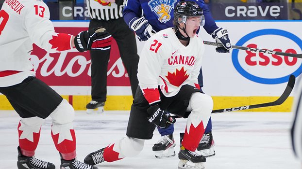 Canada’s Owen Allard at the 2024 IIHF World Junior Championship in Gothenburg, Sweden. 