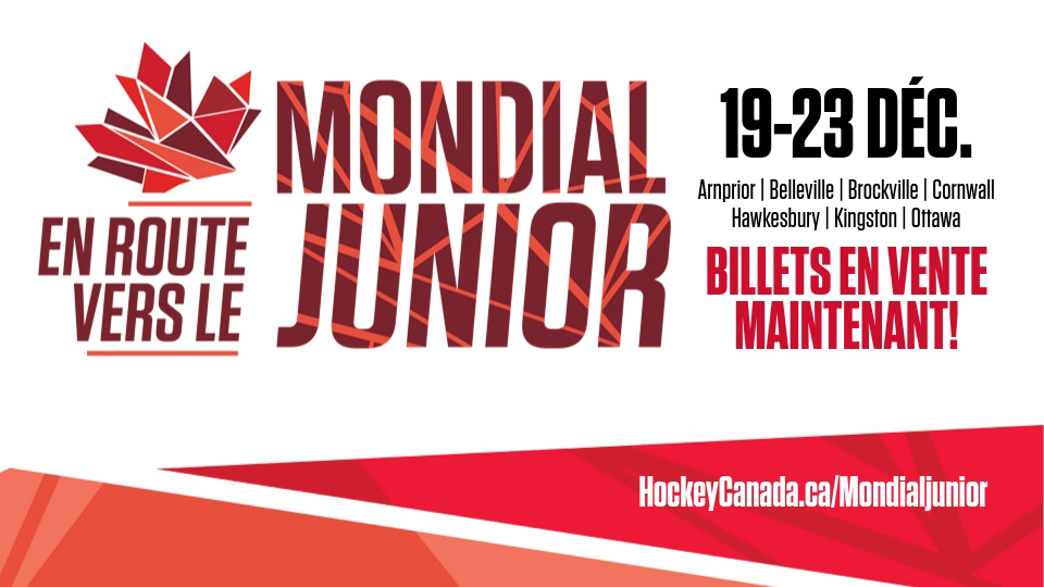 Publication du calendrier préparatoire du Mondial junior Hockey Canada