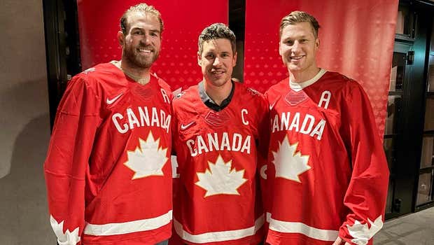 Ryan O'Reilly, Sidney Crosby and Nathan MacKinnon.