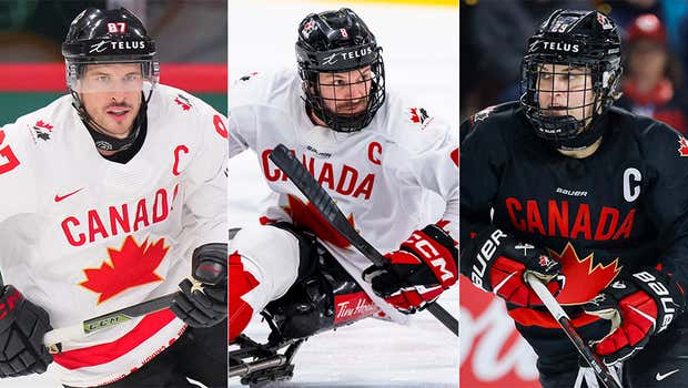 Sidney Crosby, Tyler McGregor and Marie-Philip Poulin.