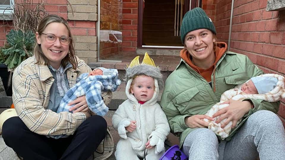 Brianne Jenner and Hayleigh Cudmore have struck a balance between professional hockey and their young family.